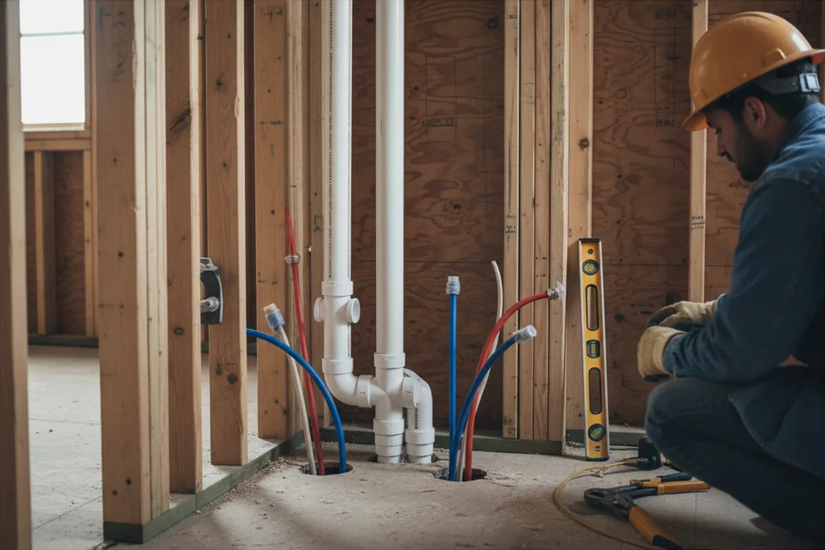 Drain and supply rough-in during Toilet Repair and Installation in Kenilworth